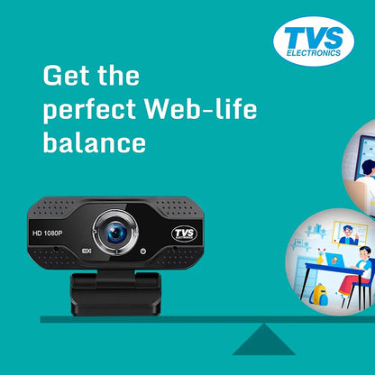 TVS Electronics WC 103 Plus Full HD webcam ideal for work from home, online meetings, virtual classes and video conferencing -tpstech.in