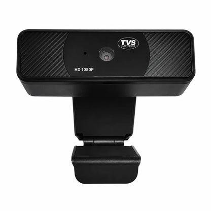 TVS Electronics WC 105 Full HD USB webcam front view with 5MP camera, Auto Focus and built-in microphone for video conferencing and online meetings -tpstech.in