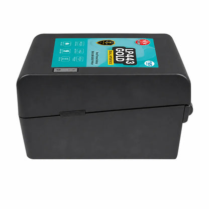 Right side view of TVS LP 443 Gold thermal transfer barcode label printer for commercial label printing