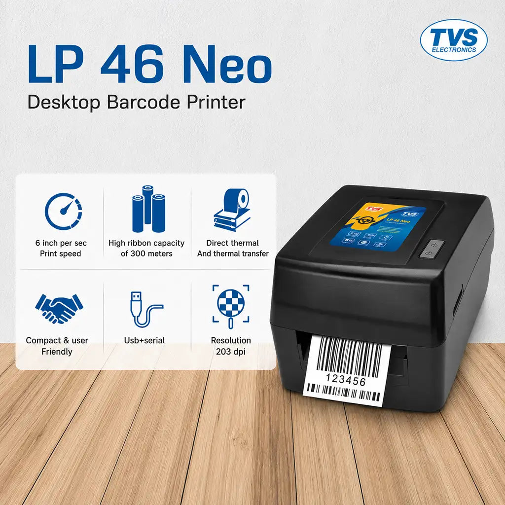 TVS Electronics LP46 Neo USB Thermal Barcode & Label Printer