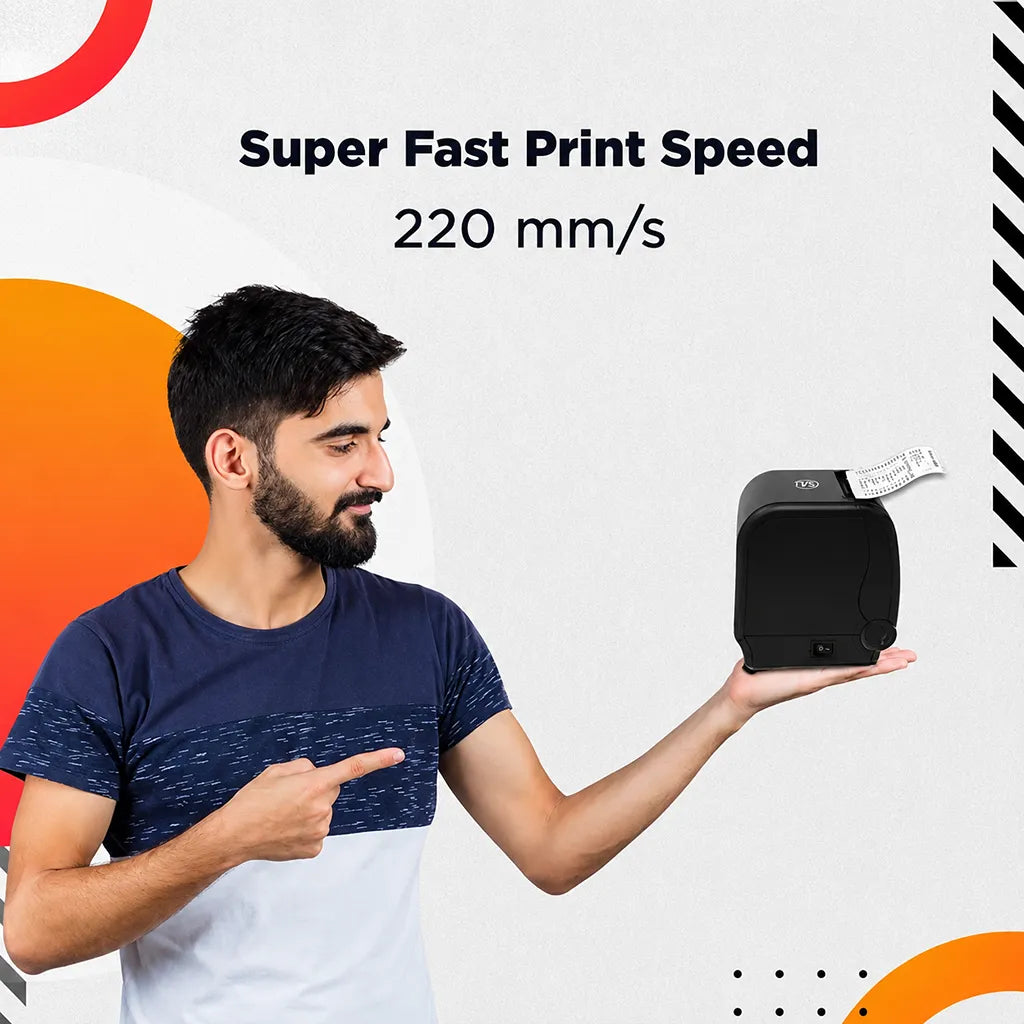 TVS Electronics RP 3220 Star thermal receipt printer delivering 220 mm per second high speed receipt printing for retail POS systems -tpstech.in