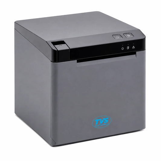 TVS Electronics RP 3350 thermal receipt printer front left angle for retail POS and billing applications -tpstech.in