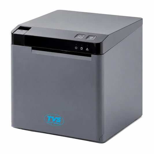 TVS Electronics RP 3350 3-inch thermal receipt printer front right view with high-speed POS billing design -tpstech.in