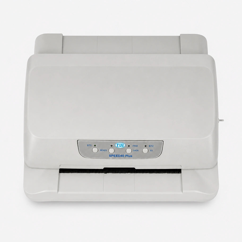 TVS Electronics Speed 40 Plus K Passbook Printer SBI front view with high-speed dot matrix printing for banking applications -tpstech.in