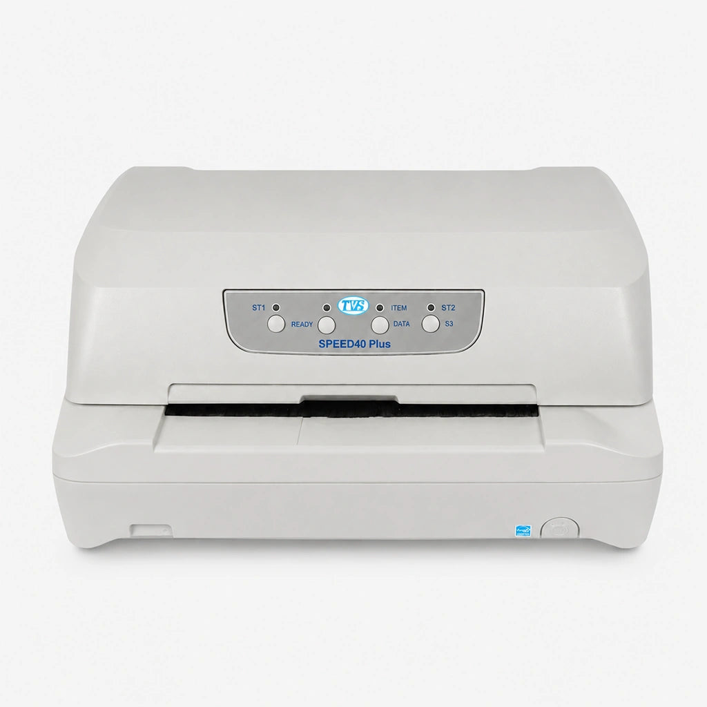 TVS Electronics Speed 40 Plus K Passbook Printer SBI straight front view for bank passbook printing -tpstech.in