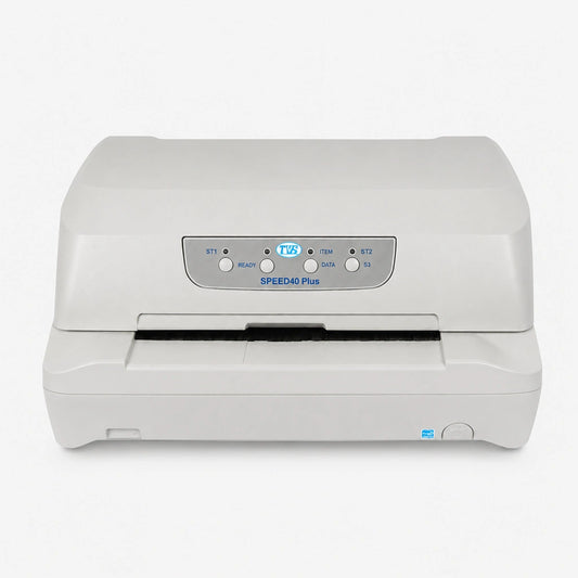 TVS Electronics Speed 40 Plus K Passbook Printer SBI straight front view for bank passbook printing -tpstech.in