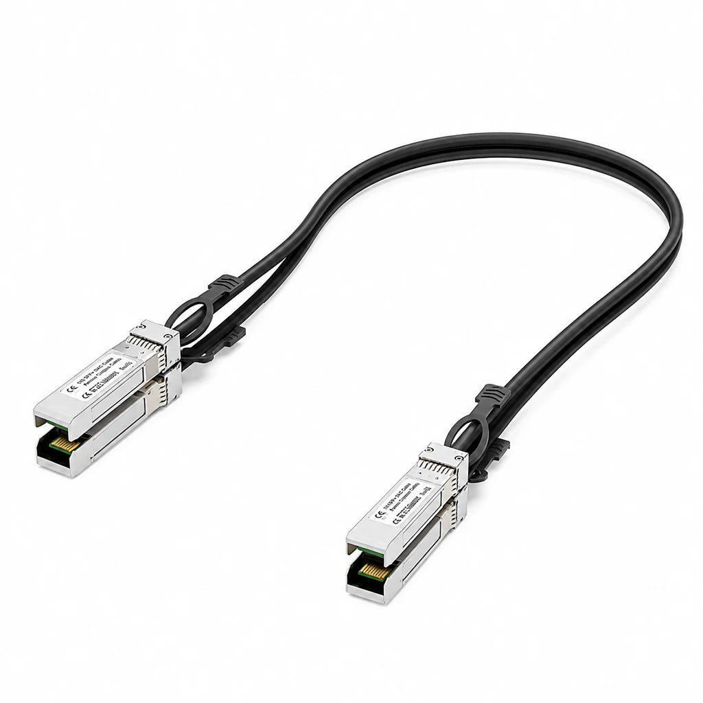 Ubiquiti UniFi UACC-DAC-SFP10-1M 10G SFP+ Direct Attach Copper Cable 1m front view with dual SFP+ connectors for high-speed networking -tpstech.in
