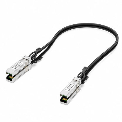 Ubiquiti UniFi UACC-DAC-SFP10-1M 10G SFP+ Direct Attach Copper Cable 1m front view with dual SFP+ connectors for high-speed networking -tpstech.in