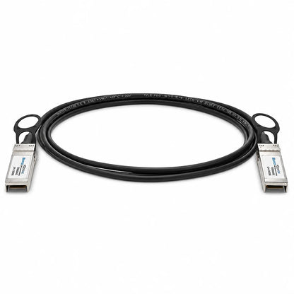 Ubiquiti UniFi UACC-DAC-SFP10-1M passive 10G SFP+ direct attach copper cable laid flat showing dual integrated SFP+ connectors -tpstech.in