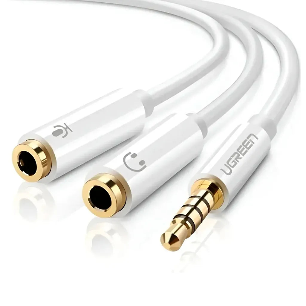 UGREEN 10789 3.5mm Male to Dual 3.5mm Female Headphone and Mic Splitter Cable tpstech.in
