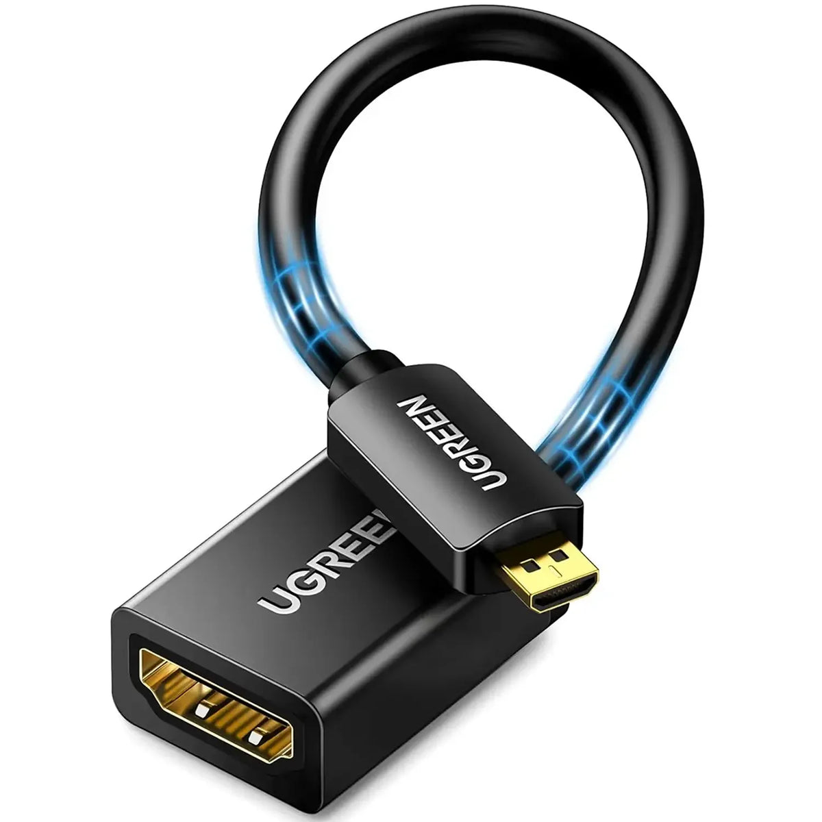 UGREEN 20134 Micro HDMI to HDMI Adapter 4K60 20cm Gold Plated Male to Female Cable tpstech.in