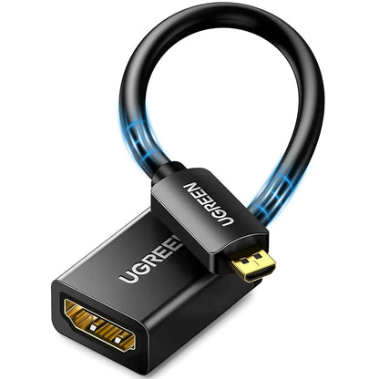 UGREEN 20134 Micro HDMI to HDMI Adapter 4K60 20cm Gold Plated Male to Female Cable tpstech.in