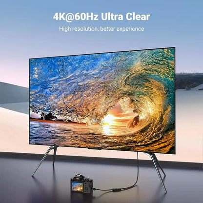 UGREEN 20137 Mini HDMI to HDMI Adapter Cable 4K 60Hz Camera Connected to 4K Ultra Clear TV tpstech.in