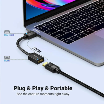 UGREEN 20137 Mini HDMI to HDMI Adapter Cable 4K 60Hz Plug and Play Connection to Laptop tpstech.in
