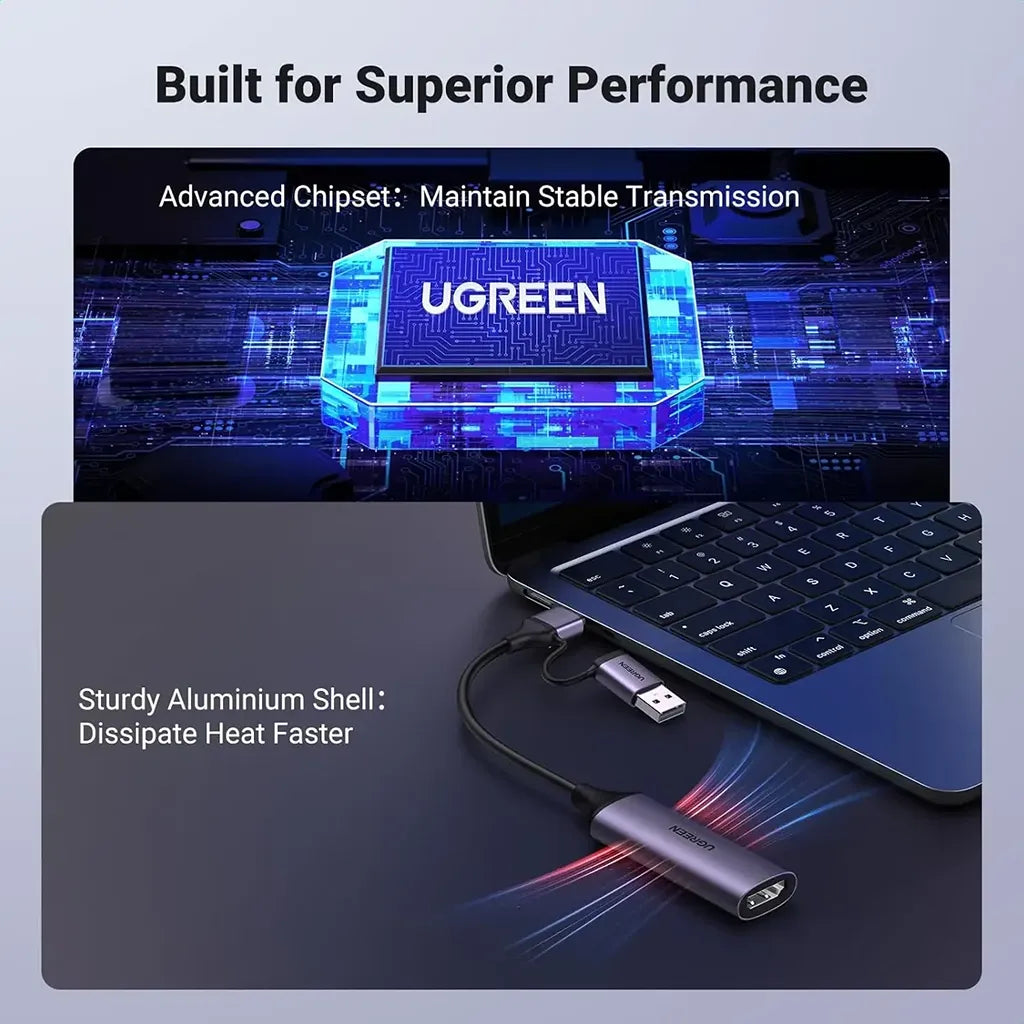 UGREEN Full HD 1080p Video Capture Card 25854 Driver Free Setup for OBS Studio and Twitch tpstech.in