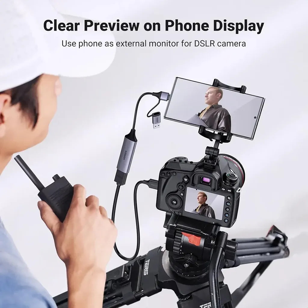 UGREEN 25854 Video Capture Card Using Smartphone Display as External Monitor for DSLR Camera tpstech.in