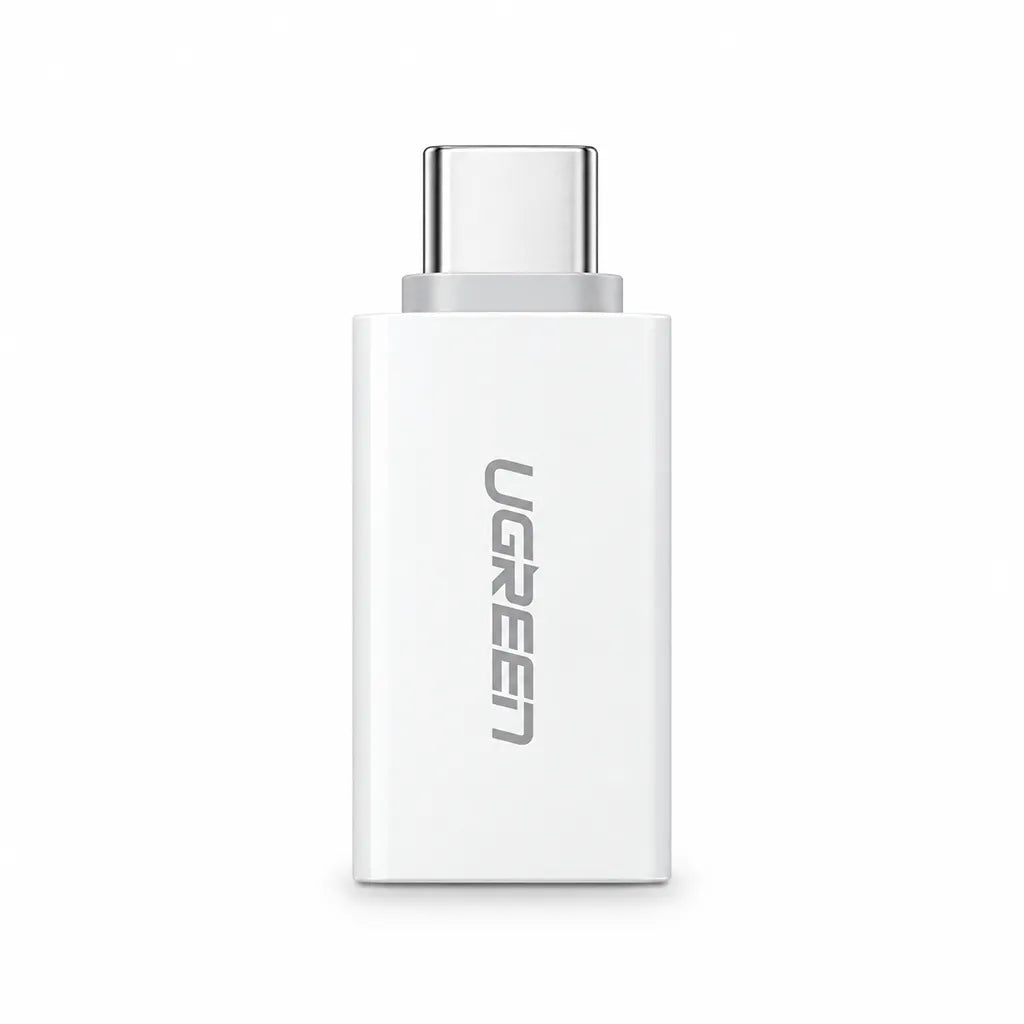 UGREEN 30155 USB-C to USB 3.0 Type-A Adapter 5Gbps OTG front view in white -tpstech.in