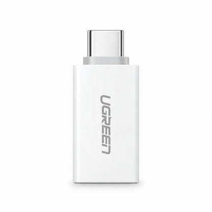 UGREEN 30155 USB-C to USB 3.0 Type-A Adapter 5Gbps OTG front view in white -tpstech.in