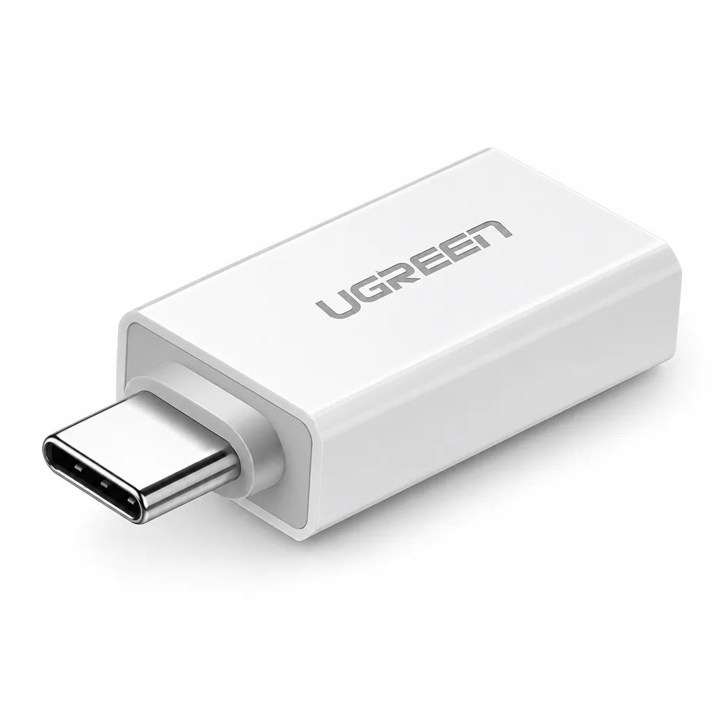 UGREEN 30155 USB-C to USB 3.0 Type-A Adapter side angle view on white background -tpstech.in