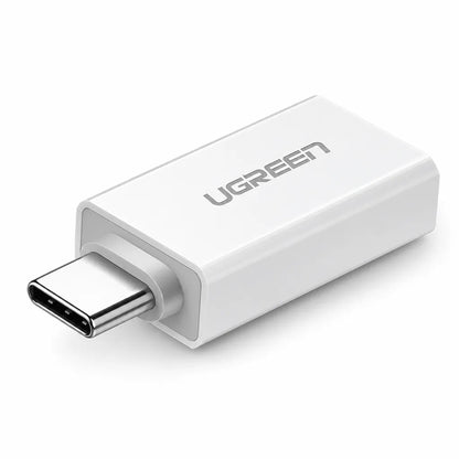 UGREEN 30155 USB-C to USB 3.0 Type-A Adapter side angle view on white background -tpstech.in