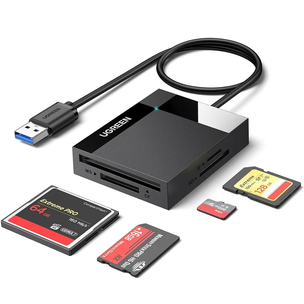 UGREEN 30333 4-in-1 USB 3.0 Multi Card Reader with SD TF CF and MS Memory Cards tpstech.in