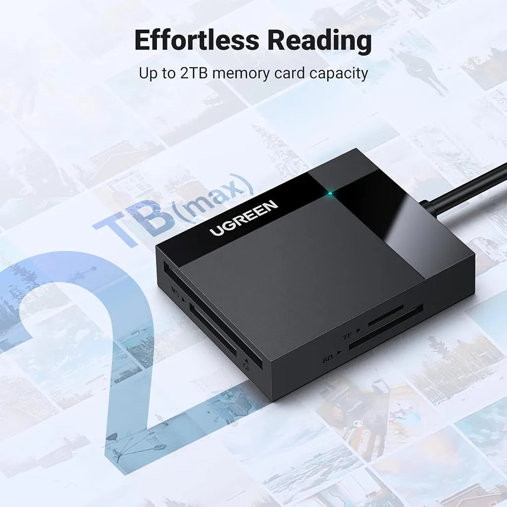 UGREEN 30333 4-in-1 USB 3.0 Card Reader Supporting Up to 2TB High Capacity Memory Cards tpstech.in