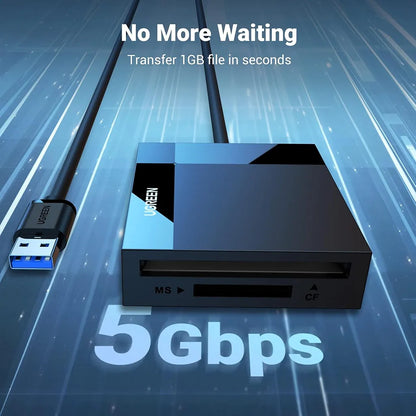 UGREEN 30333 USB 3.0 Card Reader 5Gbps High Speed Data Transfer for Fast File Backup tpstech.in
