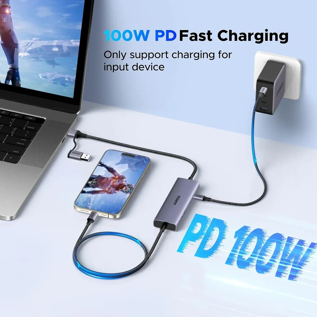UGREEN 65856 USB-C Video Capture Card 100W PD Fast Charging for Mobile Gaming tpstech.in