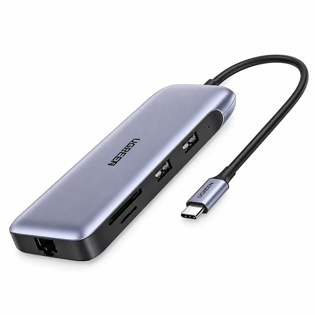 UGREEN 70301 9-in-1 USB-C Hub with Dual 4K Display and 100W PD on Plain Background -tpstech.in