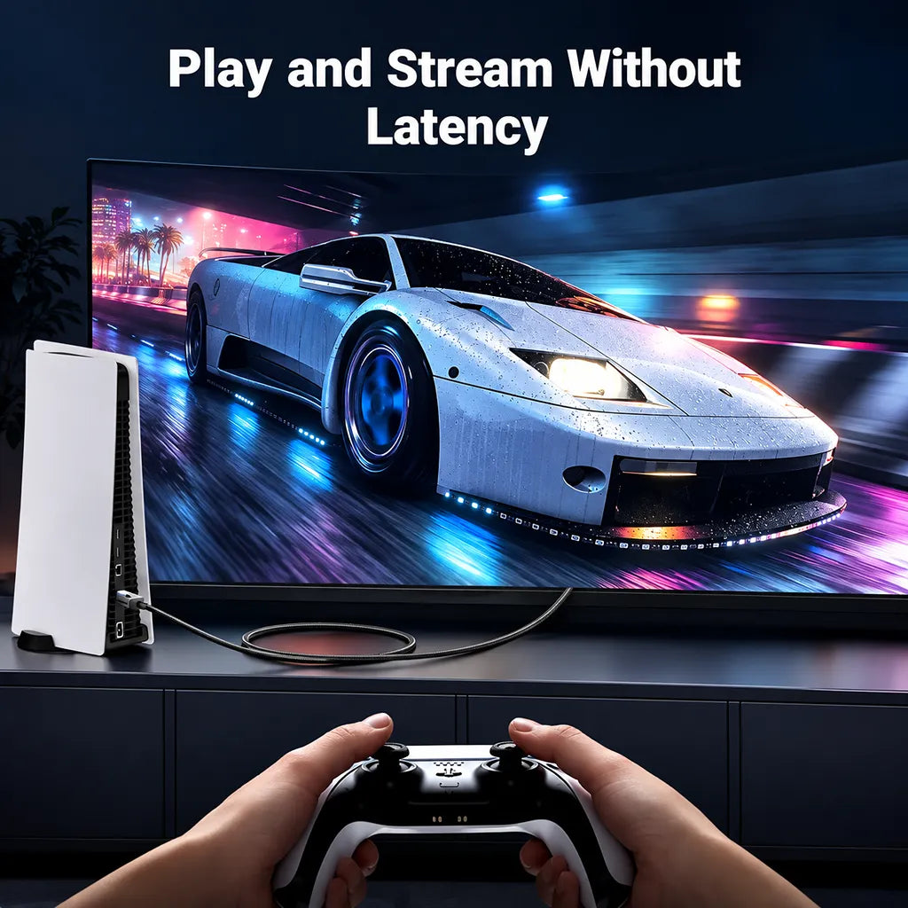 UGREEN 80431 Cat 8 Ethernet Cable low latency connection for PS5 gaming console and 4K TV setup -tpstech.in