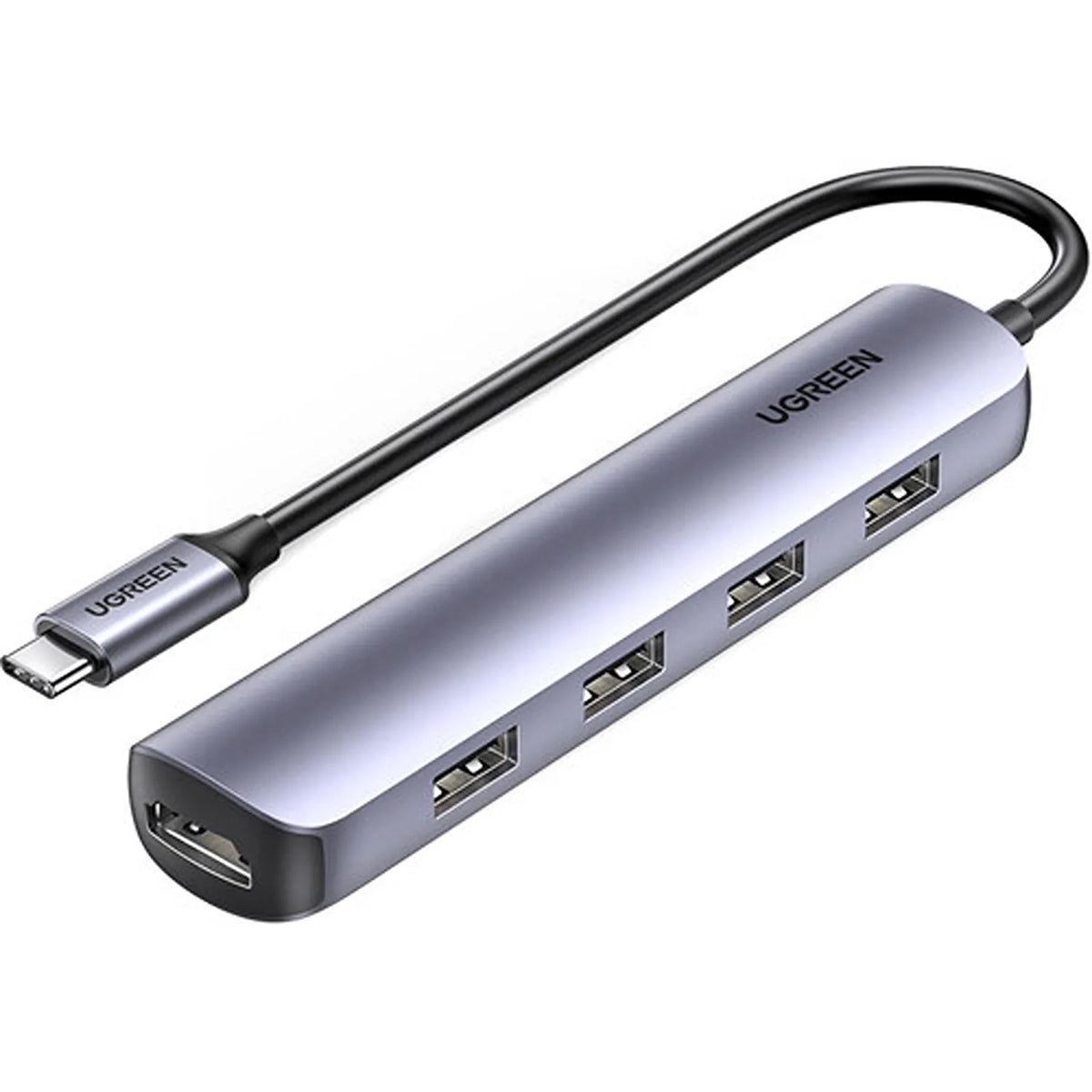 UGREEN CM417 20197 5-in-1 USB-C Hub with 4K HDMI for Laptops Sleek Aluminum Finish with Integrated Cable tpstech.in