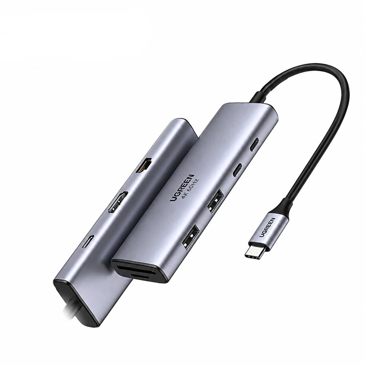 UGREEN CM498A 9-in-1 USB-C Hub with Dual HDMI 4K Ports Isometric View -tpstech.in