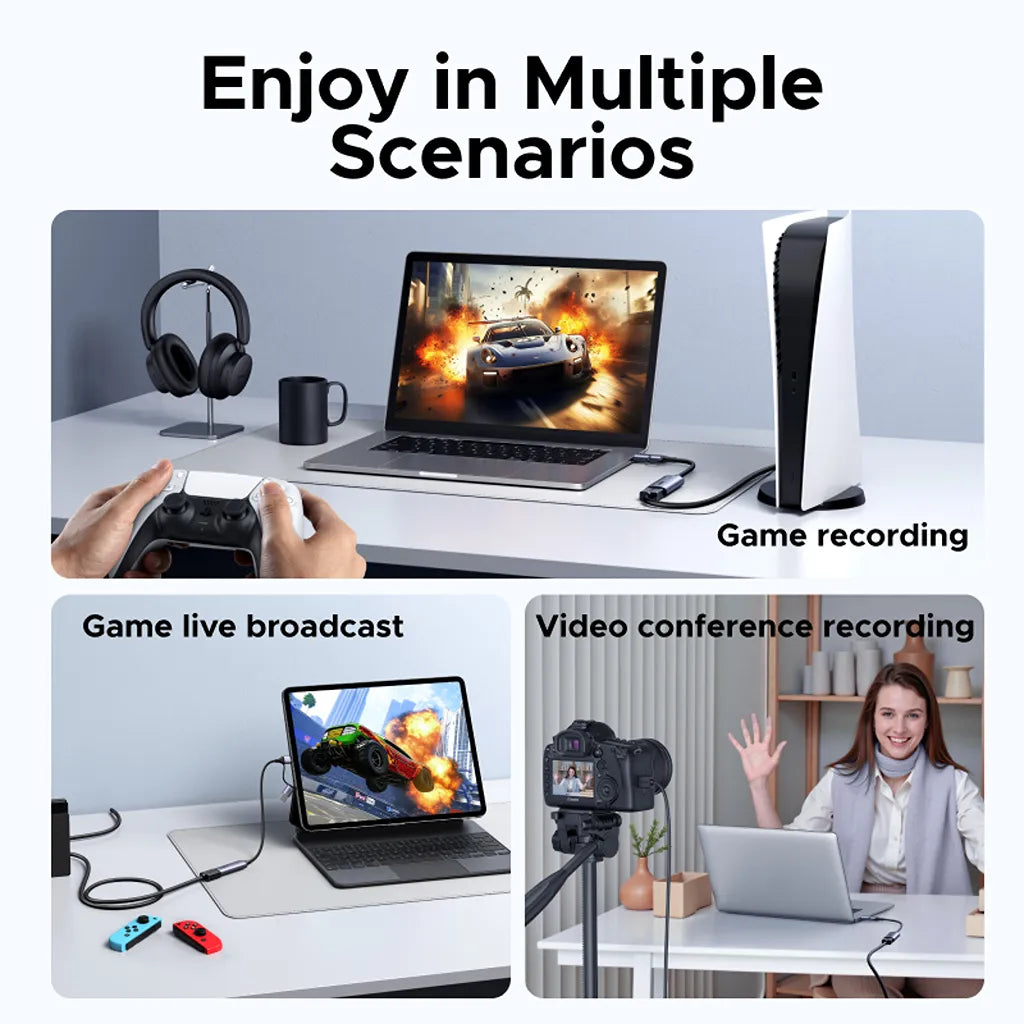 UGREEN CM629 Video Capture Card Multiple Scenarios Game Recording Live Broadcast and Video Conference tpstech.in