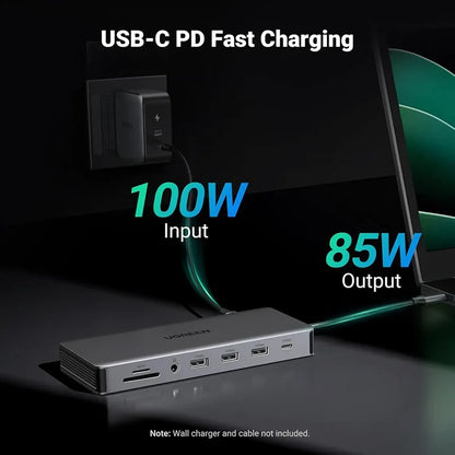 UGREEN CM681 15978 Revodok Pro 313 Docking Station 100W PD Input and 85W Pass-Through Charging -tpstech.in