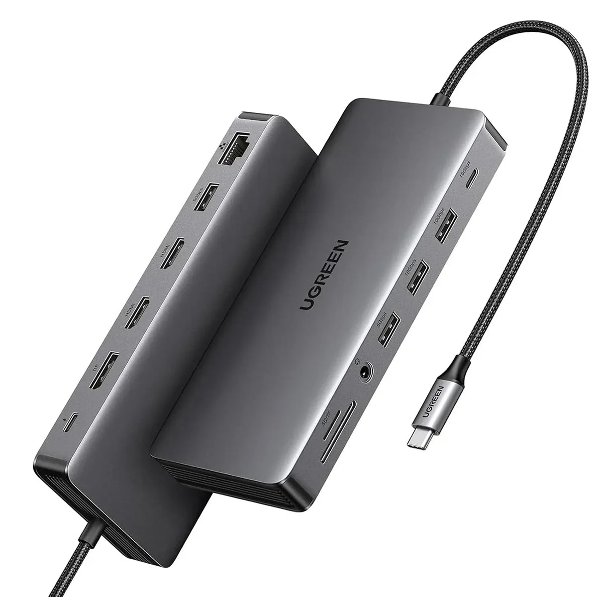 UGREEN CM681 15978 Revodok Pro 313 13-in-1 USB-C Triple Display Docking Station Front and Back Ports -tpstech.in