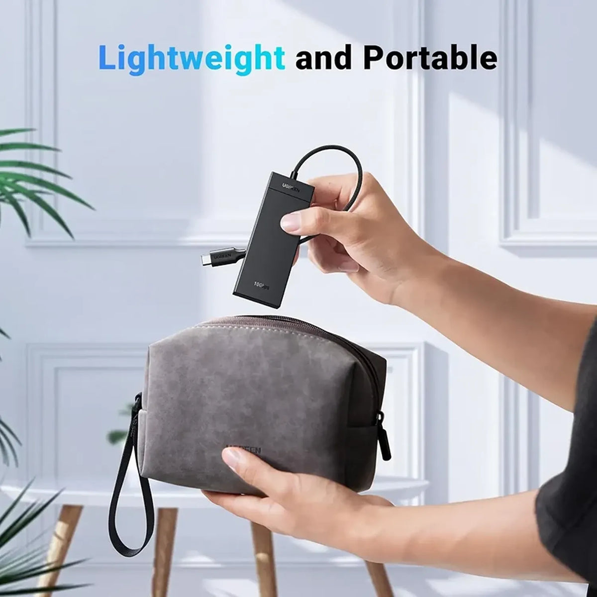 UGREEN CM806 35583 4-in-1 USB-C Hub 10Gbps for MacBook, iPad & PC Compact Size Fitting in Travel Pouch tpstech.in