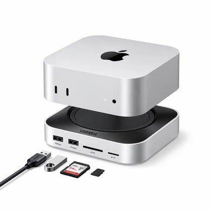UGREEN CM841 65487 11-in-1 Mac mini M4 Dock Stack Setup with Memory Cards USB Flash Drive and Cable -tpstech.in