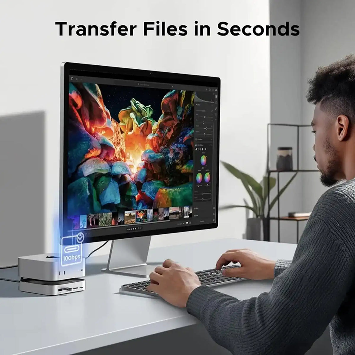 UGREEN CM841 65487 11-in-1 Mac mini M4 Dock 10Gbps High Speed Data Transfer on Workstation -tpstech.in