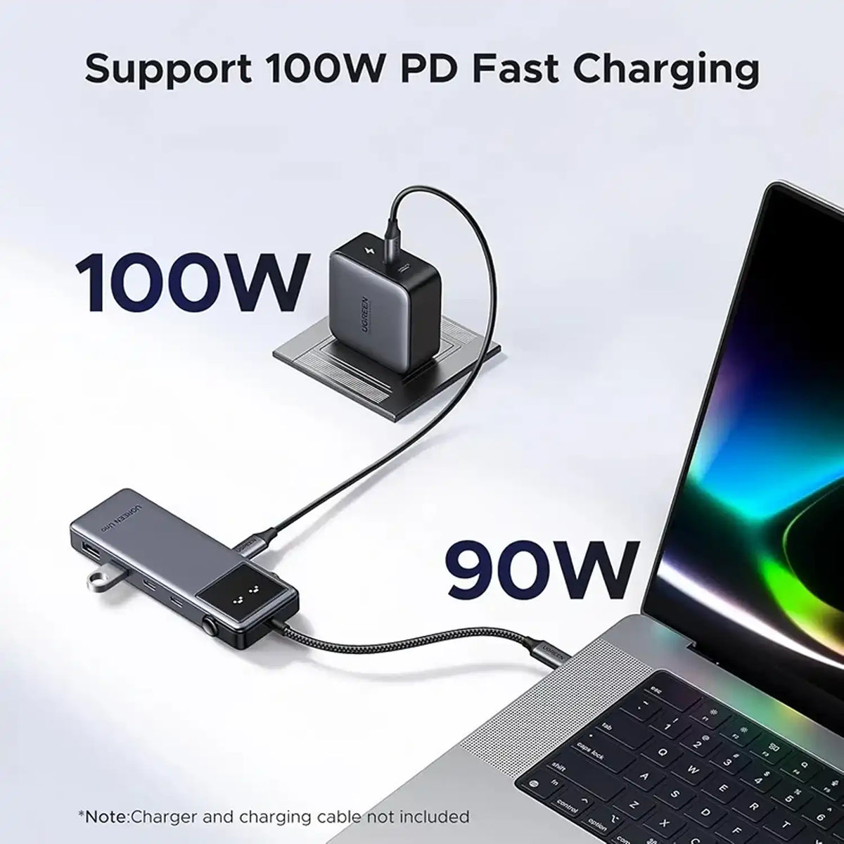 UGREEN CM889 75177 Uno 6-in-1 USB-C Hub 100W PD Input and 90W Fast Laptop Charging -tpstech.in