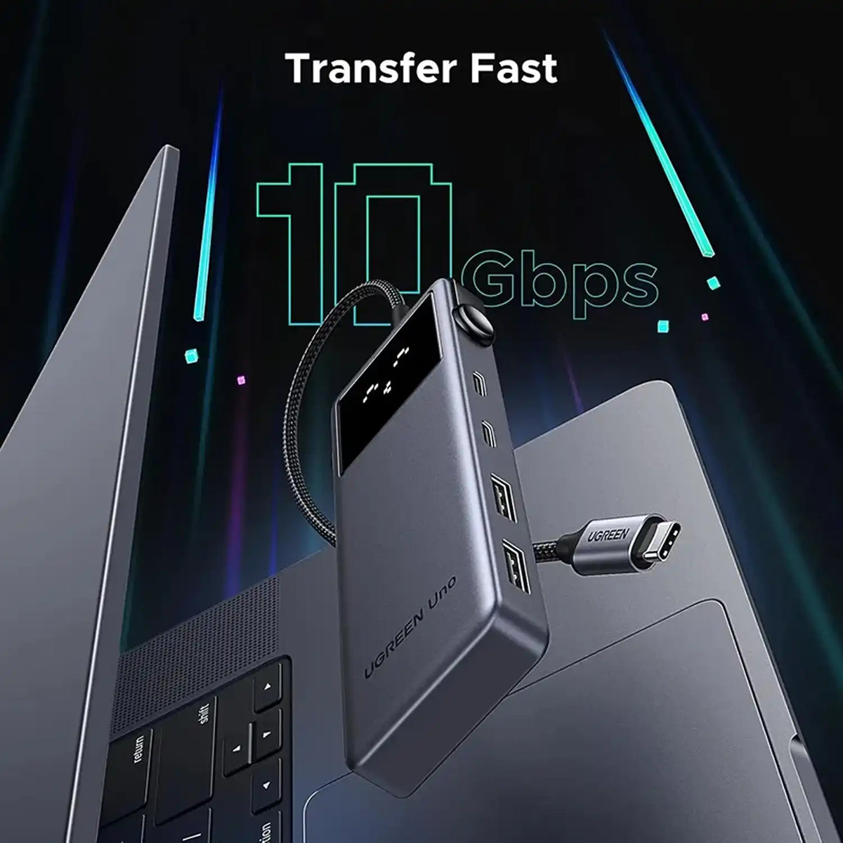 UGREEN CM889 75177 Uno 6-in-1 USB-C Hub 10Gbps High-Speed USB 3.2 Data Transfer -tpstech.in