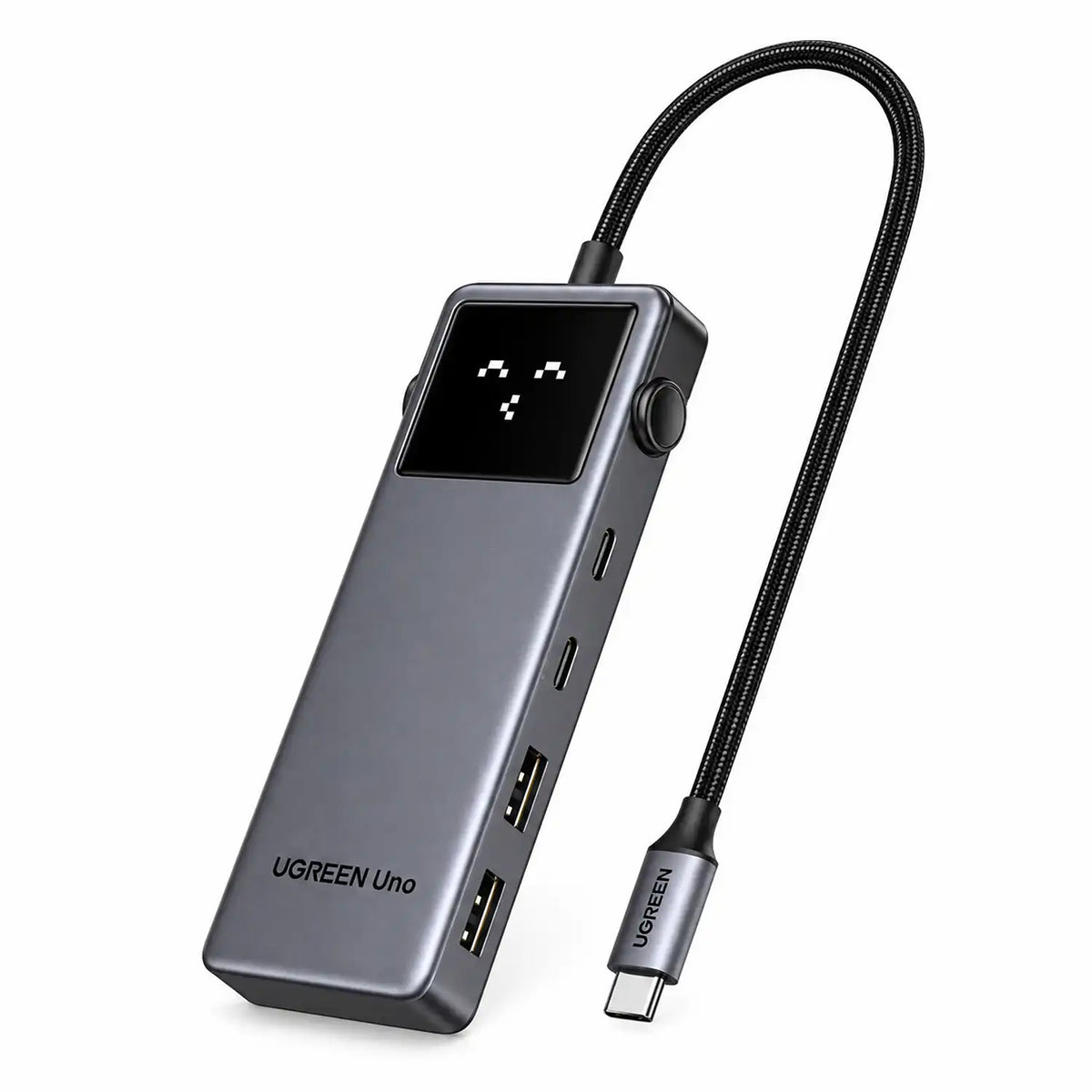 UGREEN CM889 75177 Uno 6-in-1 USB-C Hub with Braided Cable and Active Emoji Screen -tpstech.in