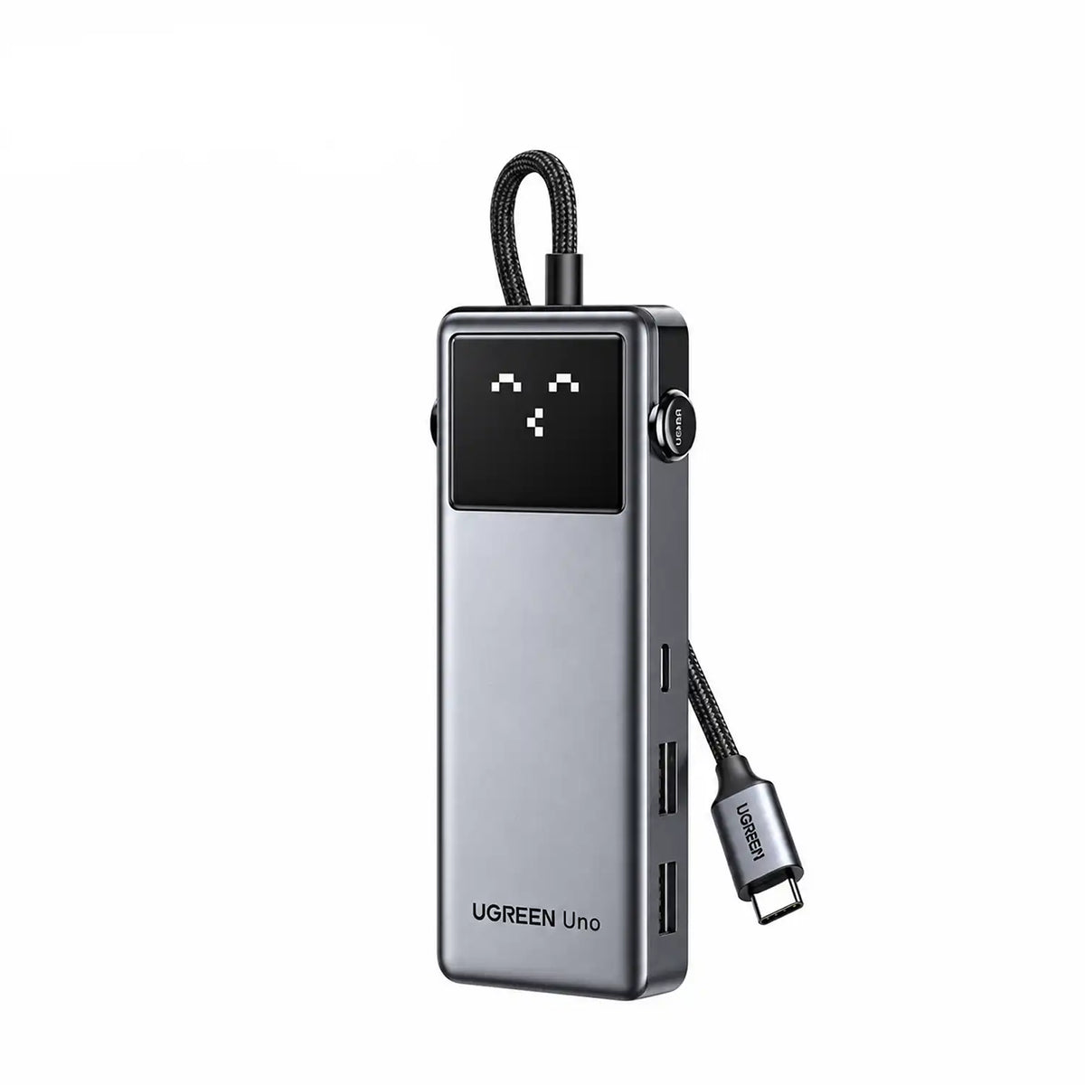 UGREEN CM889 75177 Uno 6-in-1 USB-C Hub Front View with Pixel Display Screen -tpstech.in
