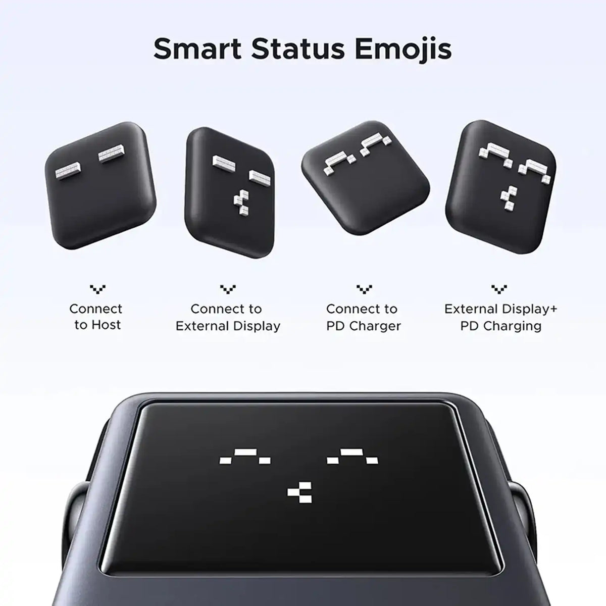 UGREEN CM889 75177 Uno 6-in-1 USB-C Hub Smart Status Emoji Pixel Display Expressions -tpstech.in