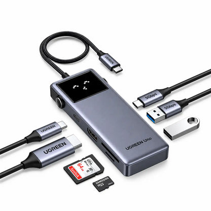 UGREEN CM889 75179 Uno 7-in-1 USB-C Hub Connected with Cables Memory Cards and USB Flash Drive -tpstech.in