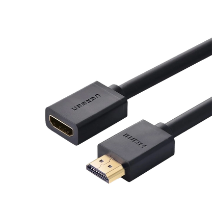 UGREEN HD107 HDMI Extension Cable 2M 4K Support Black Matte Finish Connectors Side Angle tpstech.in