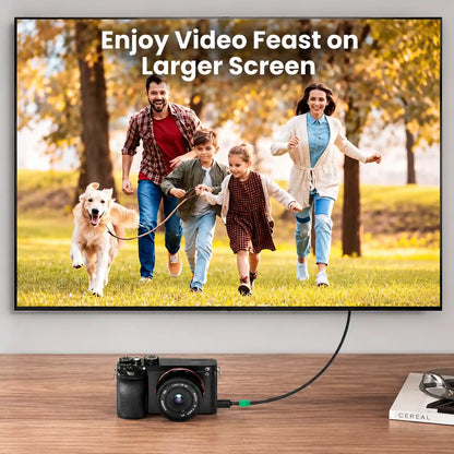 Digital Camera Connected to TV for High Definition Video Playback via UGREEN HD127 Micro HDMI Cable -tpstech.in