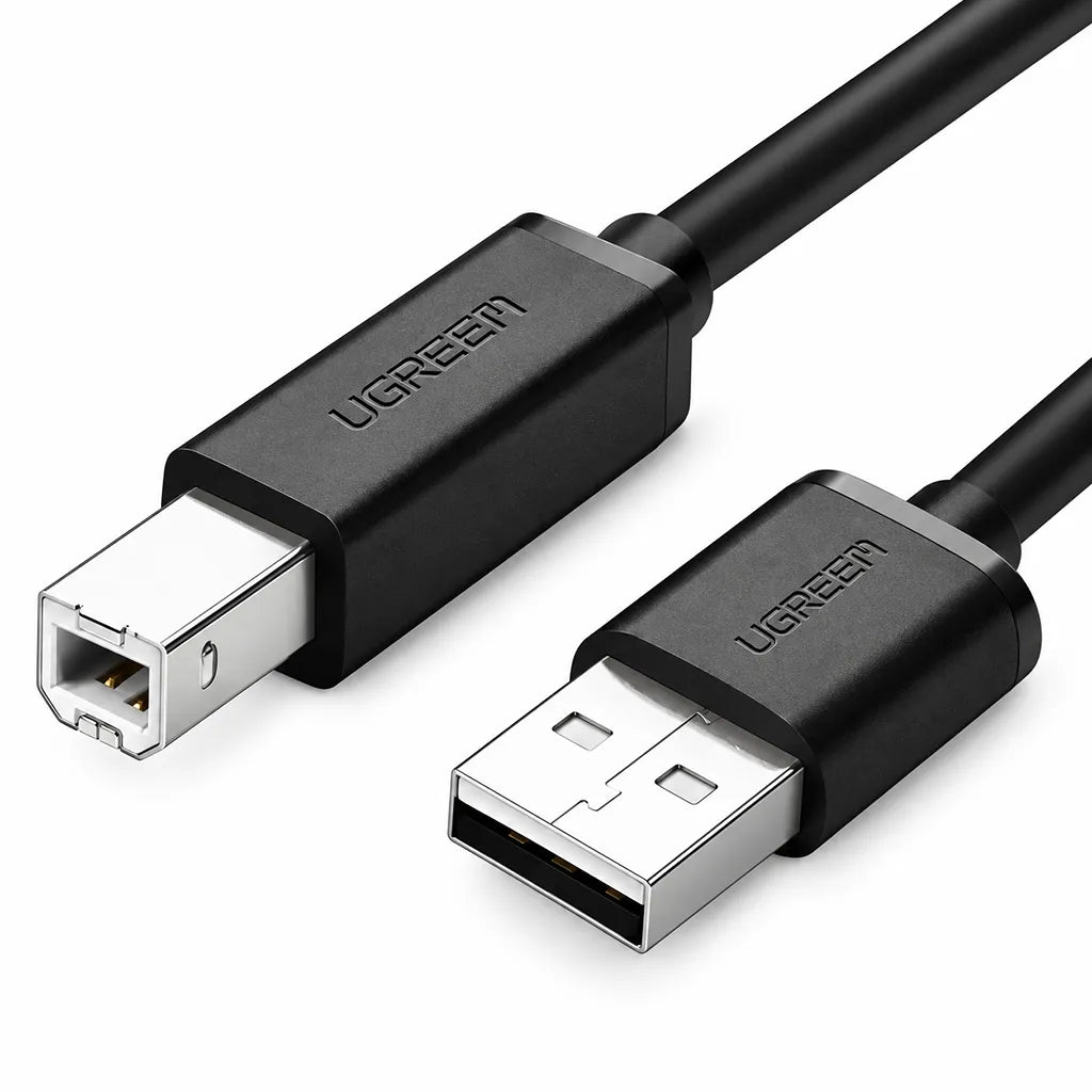 Close Up of UGREEN US122 USB-A Male and USB-B Male Connectors -tpstech.in