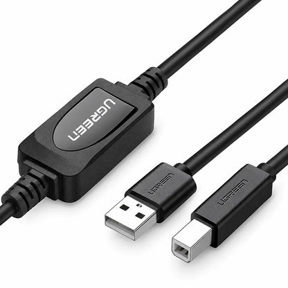 UGREEN US122 10m Active USB-A to USB-B Printer Cable with Built-in Signal Booster and Connectors -tpstech.in