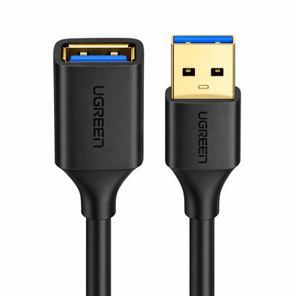 UGREEN US129 USB 3.0 Male to Female Extension Cable Gold Plated Ports Front View -tpstech.in