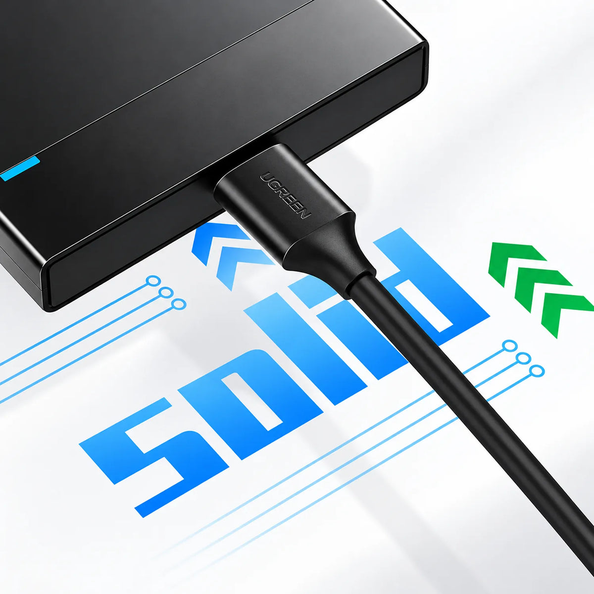 UGREEN US130 10841 USB 3.0 to Micro-B Cable 5Gbps High Speed Data Transfer with Hard Drive -tpstech.in